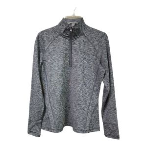 Land's End Women's  Heather Gray3/4 Zip Pullover Size 10/12